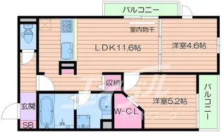 セジュール関目【1階】の間取り