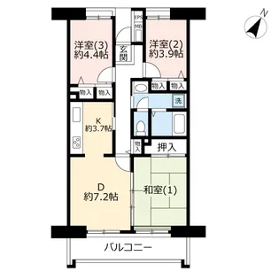 UR鶴ヶ丘【6階】の間取り