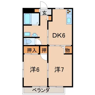 ドォーモ岡部【2階】の間取り