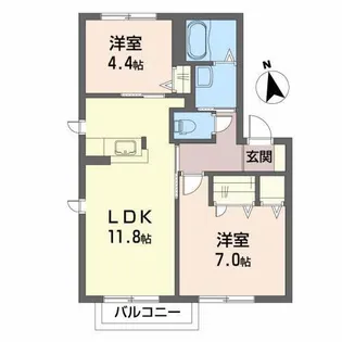 シャーメゾンウィステリアC【1階】の間取り