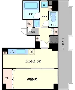 ユニハイム松屋町【10階】の間取り