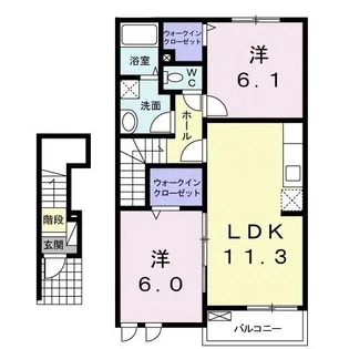サンライズ戸高【2階】の間取り