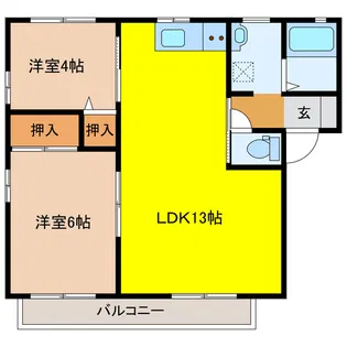 コーポ・フォーチュン A棟【2階】の間取り