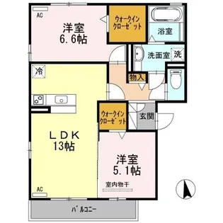 セジュール 三ツ池 A棟【3階】の間取り