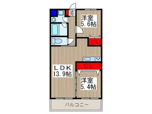 エクロ-ル【3階】の間取り