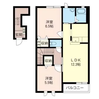 メゾン・アンダルシアB【2階】の間取り