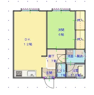 長野県長野市篠ノ井御幣川【アパート】の間取り