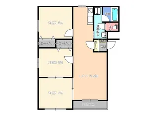 パティオボヌール【2階】の間取り