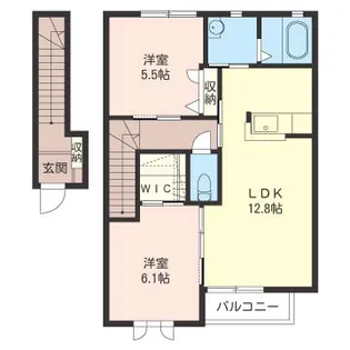 メルベイユB【2階】の間取り