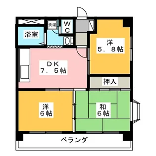 レジデンス梅村【2階】の間取り
