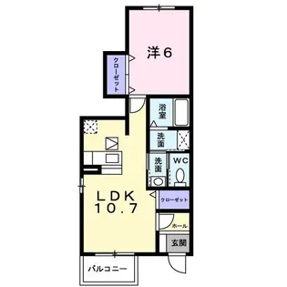 クラージュ A棟【1階】の間取り