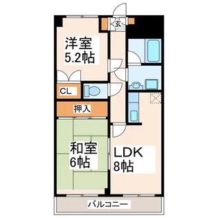 プレステージ若葉【3階】の間取り