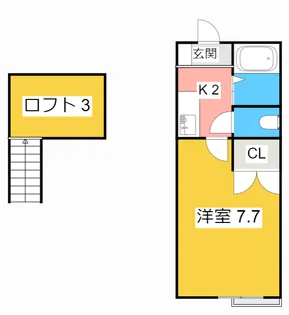 シェリールミニ B棟【2階】の間取り