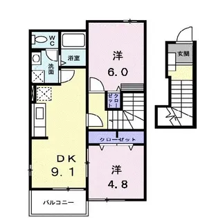 ラフィネA【2階】の間取り