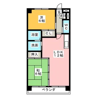 グロリアス犬飼【5階】の間取り