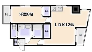 フェルザ今宮戎【5階】の間取り