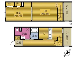 1LDKの間取り画像