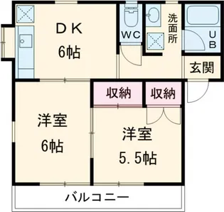 クローバーA【2階】の間取り