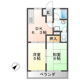 グリーンハイツ鴨田【1階】の間取り