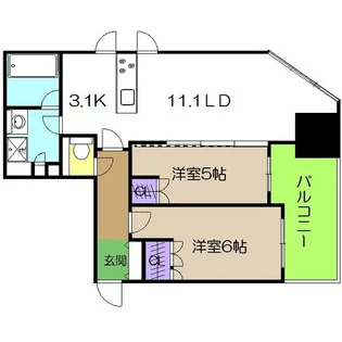 セントラルレジデンス高知中央公園【7階】の間取り