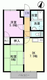 リバーサイド中津川 B棟【1階】の間取り
