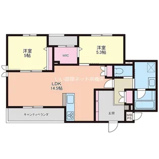 ウィズ ワンレジデンス大今里【3階】の間取り