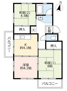 UR中登美第三【3階】の間取り