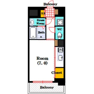 ジュネーゼグラン上本町【6階】の間取り