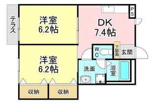 福岡県北九州市小倉南区蒲生3【アパート】の間取り