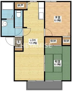 ホームタウン若葉B【2階】の間取り