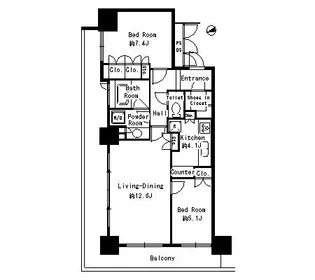 パークタワー芝浦ベイワード アーバンウイング【4階】の間取り