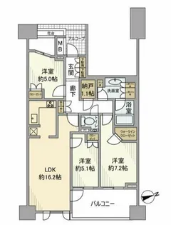 The目黒桜レジデンス【5階】の間取り