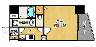 サムティ姫島LIBERLE【6階】の間取り