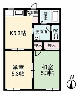 プラザフローテル B棟【2階】の間取り