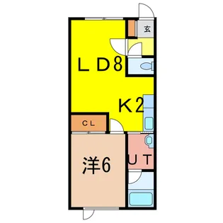 ハイエスト東7・8【1階】の間取り