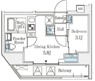 クラリティア文京湯島【6階】の間取り