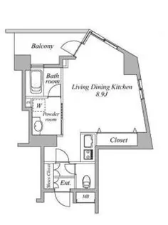 東京都港区六本木2【マンション】の間取り