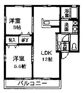 コスモハイムII【2階】の間取り