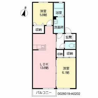 ハイム ブルーメ【2階】の間取り
