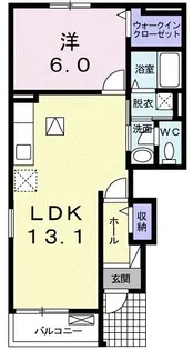 ソレイユII【1階】の間取り