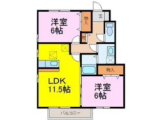 ロイヤル・ロッシーニC【1階】の間取り