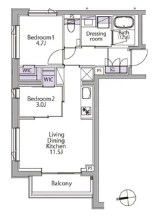 イプセ白金台【3階】の間取り