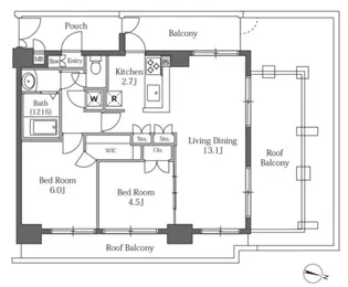 LaSante広尾 ラサンテ広尾【10階】の間取り