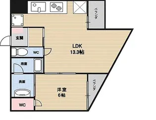 ベルジューレ高輪【1階】の間取り
