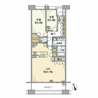 港北センターヒルズC棟【6階】の間取り