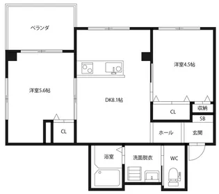 ピース コウセイ 北佐古 B棟【2階】の間取り