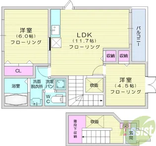 グリーンフィールドE棟【2階】の間取り