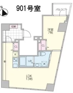 クーカイ・テラス白金高輪【9階】の間取り