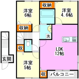 イーストブルーA棟【2階】の間取り