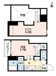 ルミカ美野島【2階】の間取り